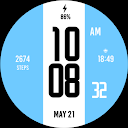 Blue White Blue Watch Face